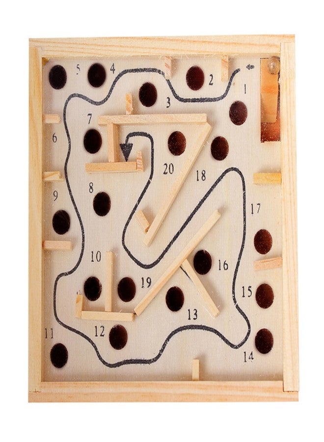 UPBEAT Classic Wooden Labyrinth Game with Arrow Mark I Challenging Maze Puzzle for Kids and Adults I Hand-Eye Coordination I Focus I Wooden Labyrinth Game I Wooden Brain Teaser I Gift I Birthday - Image 1